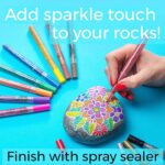 Glitter Paint Pens for Rock Painting, Scrapbook Journals, Photo Albums, Card Stocks, Paper Project, Coloring. Set of 12 Acrylic Glitter Paint Markers Extra Fine Tip 0.7mm - Image 3