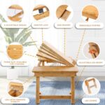 Laptop Tray Desk Bamboo Adjustable Table Foldable Breakfast Serving Right Left Hand Bed Tray Large Size with Leg Cover - Image 2