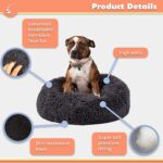 Calming Dog Bed for Cats or Small Medium Dogs Puppy(50cm, Dark Grey) - Image 4