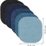 Premium Quality Denim Iron on Jean Patches Inside & Outside Strongest Glue 100% Cotton Assorted Shades of Blue Black Repair Decorating Kit 10 Pieces Size 4 1/4" by 3 3/4"(9.8 cm x 10.8 cm) - Image 2
