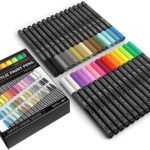 Acrylic Paint Pens 30 Assorted Markers Set 0.7mm Extra Fine Tip for Rock, Glass, Mugs, Porcelain, Wood, Metal, Fabric, Canvas, DIY Projects, Detailing. Non Toxic, Waterbased, Quick Drying.