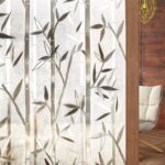 Frosted Window Film Privacy Decorative Static Cling Vinyl Glass Film Bamboo Pattern, 44.5 X 200 Centimeters,(17.5 x 78.7 inches)