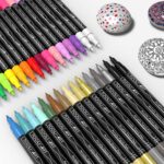 Acrylic Paint Pens 30 Assorted Markers Set 0.7mm Extra Fine Tip for Rock, Glass, Mugs, Porcelain, Wood, Metal, Fabric, Canvas, DIY Projects, Detailing. Non Toxic, Waterbased, Quick Drying. - Image 2