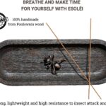 Incense Burner Incense Holder Wood Handmade Extra Large Boat Shaped Incense Stick Holder 28x10cm for Nag Champa, Sandalwood Incense, and More with Bonus Ant Insence Holder Anti Slip - Image 5