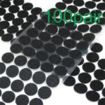 100 pairs Black 20mm (100 Hook, 100 Loop) Adhesive Stick On Coins Dots AU - Image 2