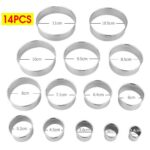 14pcs/Set Stainless Steel Cake Cookie Round Mold Baking Dough Cutter Biscuit AU - Image 2