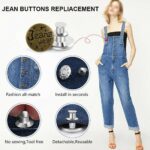 15X Metal Button Pins For Jeans Adjustable Jean Pants Instant No Sew Replacement - Image 5