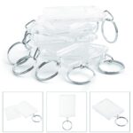 20PCS Keyring Clear Acrylic Photo Key Chain Picture Frame Blanks DIY Rings Gifts - Image 5