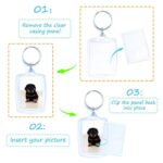 20PCS Keyring Clear Acrylic Photo Key Chain Picture Frame Blanks DIY Rings Gifts - Image 4