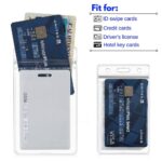 20x Clear Plastic ID CARD HOLDER POUCH PVC Lanyard Work BADGE Quantity - Image 7