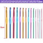 2mm-8mm/2mm-10mm Metal Handle Crochet Hook Knitting Needles Set Aluminum 14pcs - Image 2