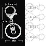 30x Silver Key Ring Swivel Split Key Chain Keyring Lobster Clasps 65mm - Image 2
