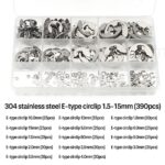 390pcs 1.5-10mm Stainless Steel Circlip Retaining Circlips E-Clip Rings Clips AU - Image 6