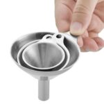 3X Stainless Steel Funnel Oil Liquid Funnel Metal Funnel With Hanging Rings - Image 6