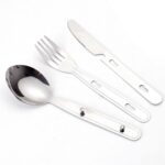 3pcs Folding Cutlery Set Camping Safety Foldable Knife Fork Spoon Utensil Travel - Image 3