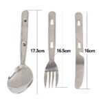 3pcs Folding Cutlery Set Camping Safety Foldable Knife Fork Spoon Utensil Travel - Image 2
