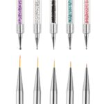 5 Nail Art Liner Brushes Dual-ended Fine Line 3D Drawing Dotting Brush Set - Image 6