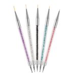 5 Nail Art Liner Brushes Dual-ended Fine Line 3D Drawing Dotting Brush Set - Image 4