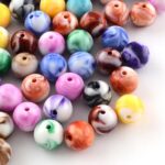 70X 7mm Beads Acrylic Plastic Jewellery Round Mixed Colours Crafts Spacer Loose - Image 5