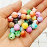 70X 7mm Beads Acrylic Plastic Jewellery Round Mixed Colours Crafts Spacer Loose - Image 2