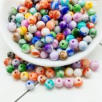 70X 7mm Beads Acrylic Plastic Jewellery Round Mixed Colours Crafts Spacer Loose - Image 4