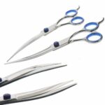 7  Professional Pet Dog Grooming Scissors Shear Hair Cutting Set Curved Tool Kit - Image 5