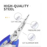 Blue Stainless Steel Fishing Pliers Hook Remover Line Cutter Split Ring Gripper - Image 3