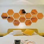 Hexagon Mirror Bathroom Tile Wall Stickers Decal Home Decor Self Adhesive - Image 3