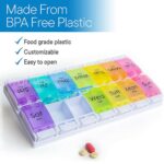 Pill Box 7 Day Weekly Tablet Organizer Storage Medicine Dispenser Container Case - Image 7