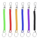 Retractable Plastic Spring Coil Spiral Stretch Key Ring Chain Keyring spiral - Image 6