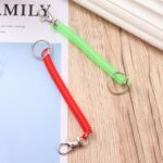 Retractable Plastic Spring Coil Spiral Stretch Key Ring Chain Keyring spiral - Image 3