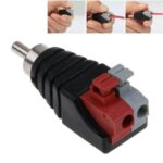 Speaker Wire A/V Cable to Audio Male RCA Connector Adapter Jack Press Plug - Image 4