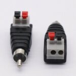 Speaker Wire A/V Cable to Audio Male RCA Connector Adapter Jack Press Plug - Image 3