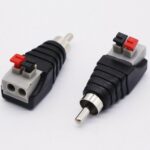 Speaker Wire A/V Cable to Audio Male RCA Connector Adapter Jack Press Plug - Image 5
