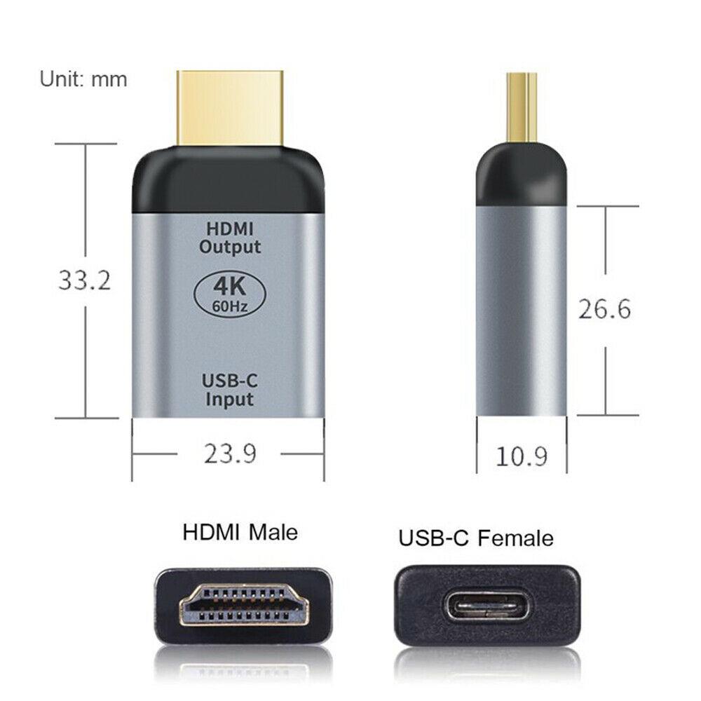USB-C Type C Female To HDMI 2.0 Male Adapter 4K@60HZ Video USB 3.1 Gen 2 Connect - Image 5