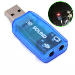2 USB 2.0 To 3.5mm Mic Headphone Jack Stereo Headset 3D Sound Card Audio Adapter