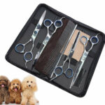 7  Professional Pet Dog Grooming Scissors Shear Hair Cutting Set Curved Tool Kit