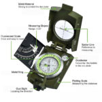 Pocket Military Metal Sighting Compass Inclinometer Camping Hiking Professional