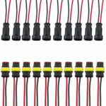 10 Set 2 Pin Way Waterproof Car ATV Electrical Wire Connector Plug Socket 12V