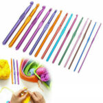 2mm-8mm/2mm-10mm Metal Handle Crochet Hook Knitting Needles Set Aluminum 14pcs