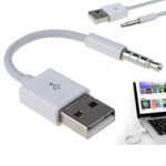 2X 3.5mm Stereo Audio Male To USB Converter Charging Cable Mp3 Mp4 Mini Charger
