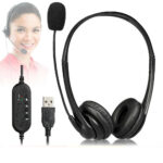 USB Noise Cancelling Microphone Computer PC Headset Headphones Call Centrer