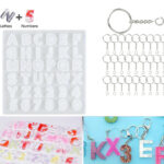 Alphabet Number Letters Silicone Pendant Mold Resin Mould Casting + 100x Keyring
