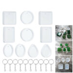 20Pcs Silicone Mold DIY Keychain Pendant Casting Resin Epoxy Jewelry Making Tool