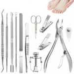 12Pcs Ingrown Toenail Treatment Tool Foot Pedicure Household Nail Clipper Set AU