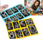 16X Puzzle Brain Teaser Game Toy IQ Puzzles Metal Wire Classic Disentanglement