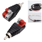 Speaker Wire A/V Cable to Audio Male RCA Connector Adapter Jack Press Plug