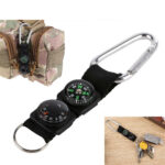 3-in-1 Compass Thermometer Outdoor Hiking Tactical Survival Carabiner Key Ring