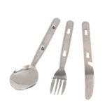 3pcs Folding Cutlery Set Camping Safety Foldable Knife Fork Spoon Utensil Travel