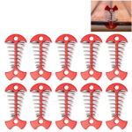 10X Tent Stakes Deck Anchor Pegs Camping Outdoor Spring Fishbone Fixed Nails